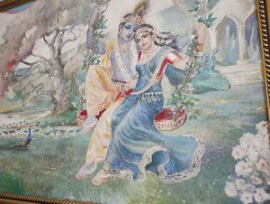 Beautiful wall paint. #Veganuary at Govinda Restaurante e Pizzaria Vegetariana in Porto Alegre