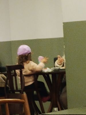 Wow, a 5-ysar old enjoying a veggie meal... The future! at Natureza in Porto Alegre