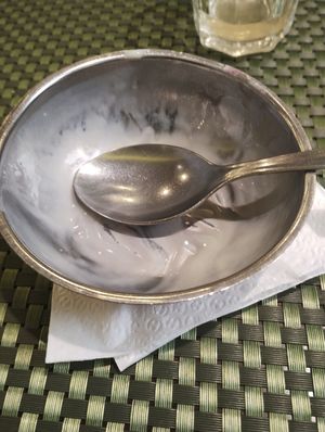 Lickable pot of traditional Sagu!! at Natureza in Porto Alegre