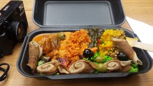 the 'traditional' dish at Ethiopiques - Boiler House in East London