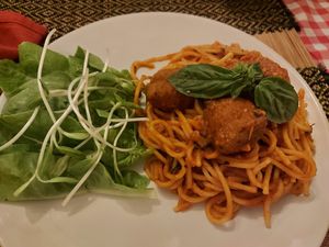 Spaghetti veatballs at Rad Rabbit in Chiang Mai