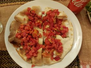 Bruschetta pizza at Rad Rabbit in Chiang Mai