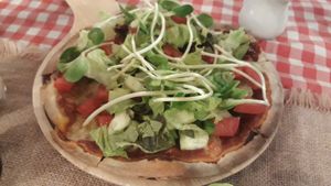 Salad pizza at Rad Rabbit in Chiang Mai