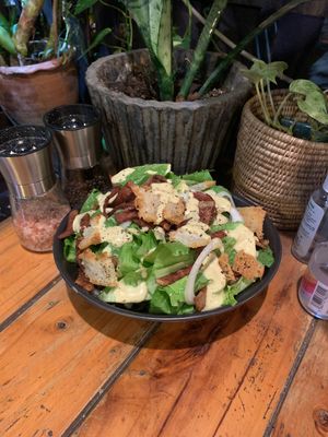 Chicken & bacon Caesar salad  at Rad Rabbit in Chiang Mai