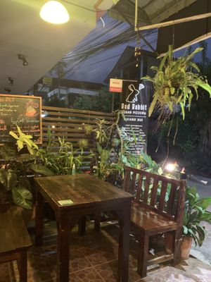 Cute outdoor seating   at Rad Rabbit in Chiang Mai