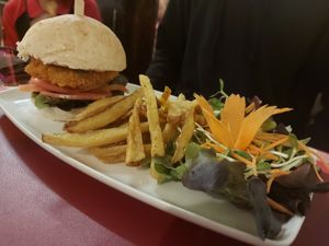 Chicken burger at Rad Rabbit in Chiang Mai