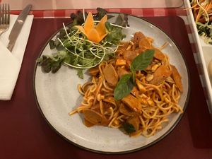 Pasta with Vegan Sausage  at Rad Rabbit in Chiang Mai