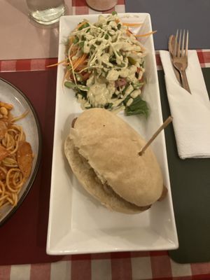 Hotdag and Salad  at Rad Rabbit in Chiang Mai