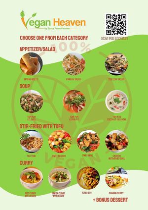 The menu for the cooking class  at Rad Rabbit in Chiang Mai