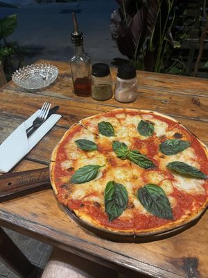 Margherita straight outta oven   at Rad Rabbit in Chiang Mai