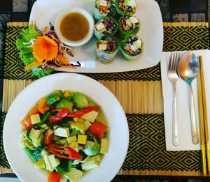 green curry & spring roll at Rad Rabbit in Chiang Mai