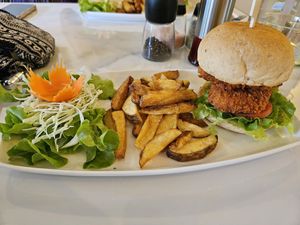 Chicken burger at Rad Rabbit in Chiang Mai