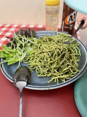Pesto spaghettii  at Rad Rabbit in Chiang Mai