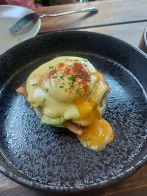 Eggs benny at Rad Rabbit in Chiang Mai