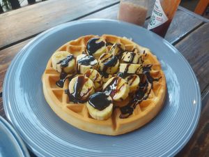 Choco banana waffles at Rad Rabbit in Chiang Mai