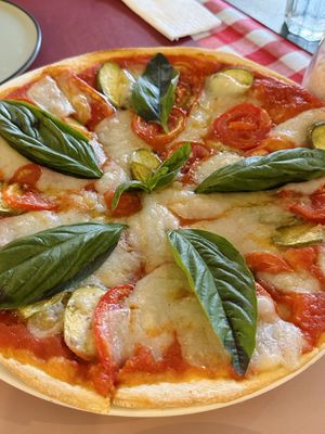 Eggplant parmigiana, large w/ thin crust (299 THB)  at Rad Rabbit in Chiang Mai