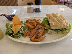 Grilled Mediterranean Focaccia Sandwich at Rad Rabbit in Chiang Mai