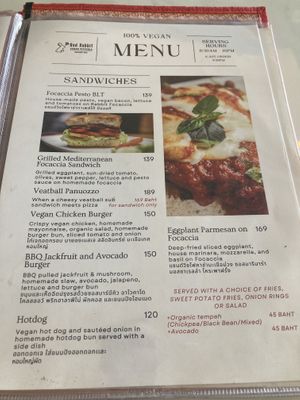 Sandwich menu  at Rad Rabbit in Chiang Mai