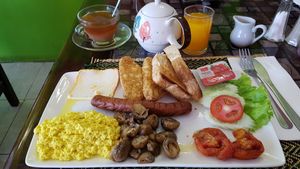Vegan breakfast set B with extra cheese at Rad Rabbit in Chiang Mai