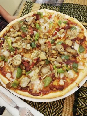 Mexicana Pizza (Large) - 239 baht (Add mushies +30 baht) at Rad Rabbit in Chiang Mai