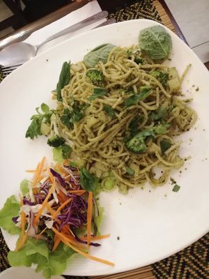 Spaghetti Pesto alla Genovese - 100 baht at Rad Rabbit in Chiang Mai