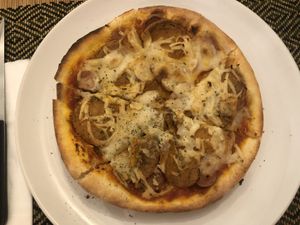 Small two meat pizza at Rad Rabbit in Chiang Mai
