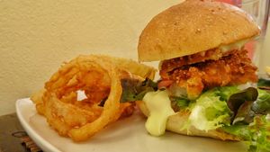 Vegan chicken burger at Rad Rabbit in Chiang Mai