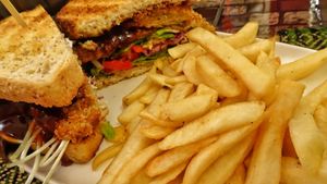 Vegan chicken Bbq sandwich at Rad Rabbit in Chiang Mai