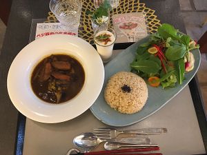 black curry set  at Vegetable Cafe Lyra in Sapporo