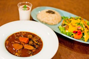 Healthy Homemade Curry "Black Curry" at Vegetable Cafe Lyra in Sapporo