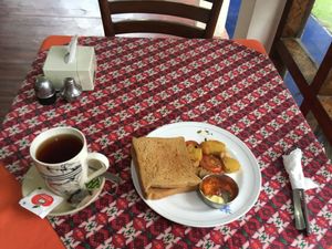 Nice breakfast. Included if you stay at the questhouse. at Rabsel Garden Cafe at Shechen Monastery in Kathmandu