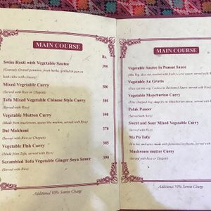 menu page 3-4 at Rabsel Garden Cafe at Shechen Monastery in Kathmandu