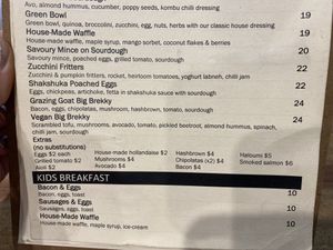 Menu at The Grazing Goat Cafe in Mackay