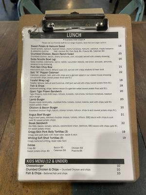 Lunch menu  at The Grazing Goat Cafe in Mackay