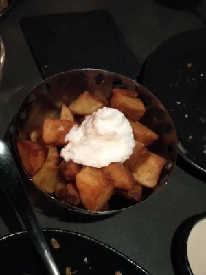 Crispy potatoes at The Hummus Club in Northbridge