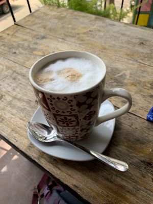 Coconut milk latte   at Rainbow Cafe in Ella