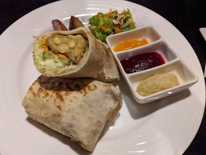 Falafel wrap at Rainbow Cafe in Ella