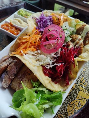 Falafel bowl   at Rainbow Cafe in Ella