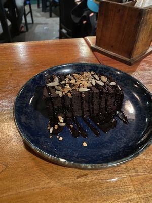 Awesome dark chocolate cake  at Rainbow Cafe in Ella