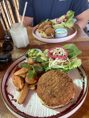 Vegan Burger   at Rainbow Cafe in Ella
