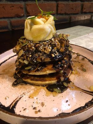 Vegan pancakes at Rainbow Cafe in Ella
