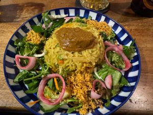 vegan Kottu  at Rainbow Cafe in Ella