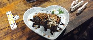 Vegan cake of the day.50% of profits go to the homeless dogs. #Veganuary at Rainbow Cafe in Ella