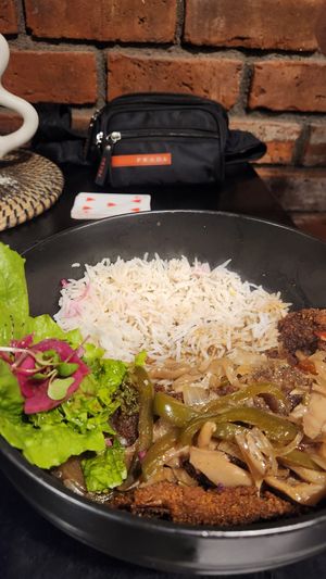 Katsu eggplant curry at Rainbow Cafe in Ella