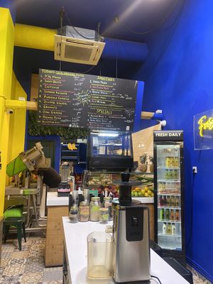 Setup and main menu  at RuBisCo Cold Pressed Juice in Rhodes