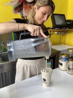 Making “Act Normal"  at RuBisCo Cold Pressed Juice in Rhodes