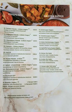 Menu at Veggie & Vega - Restaurant in Berlin