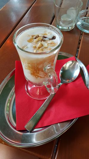 Seviyan pudding (rice noodles with coconut milk, nuts & dried fruit) at Veggie & Vega - Restaurant in Berlin