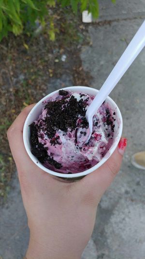 Tourbillon vegan à la framboise et au oréo at Hoche Glace in Montreal