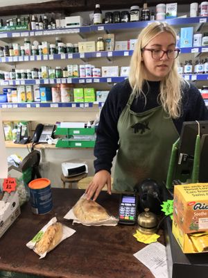 Checking out some locally made vegan pasties. at Aardvark Alternatives in Carmarthen